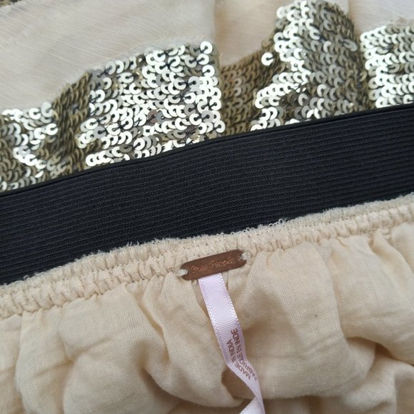 Free People Sequin Chiffon Tiered Mini Skirt Women’s size Medium - Picture 4 of 6